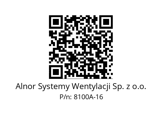   Alnor Systemy Wentylacji Sp. z o.o. 8100A-16