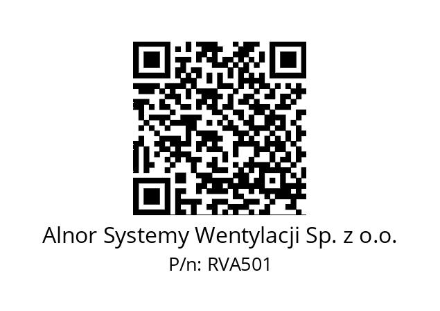   Alnor Systemy Wentylacji Sp. z o.o. RVA501