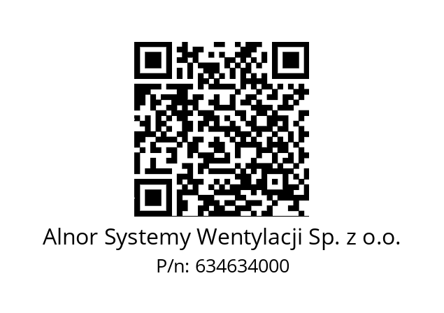   Alnor Systemy Wentylacji Sp. z o.o. 634634000