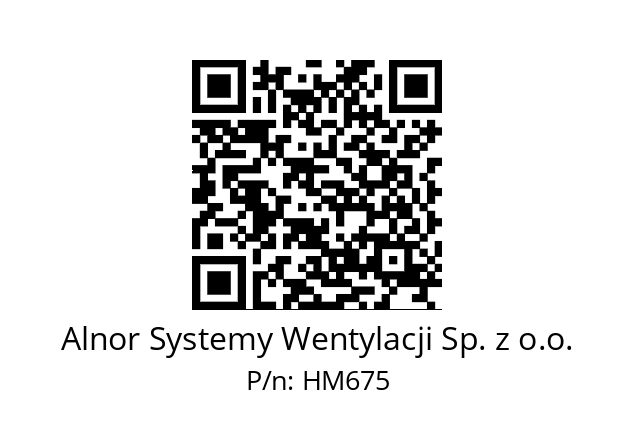   Alnor Systemy Wentylacji Sp. z o.o. HM675