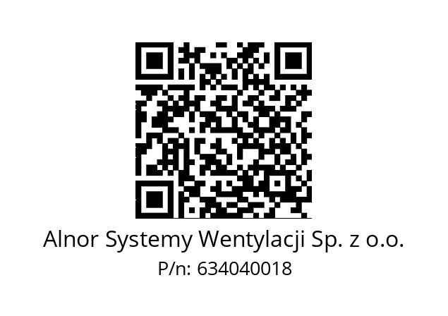   Alnor Systemy Wentylacji Sp. z o.o. 634040018