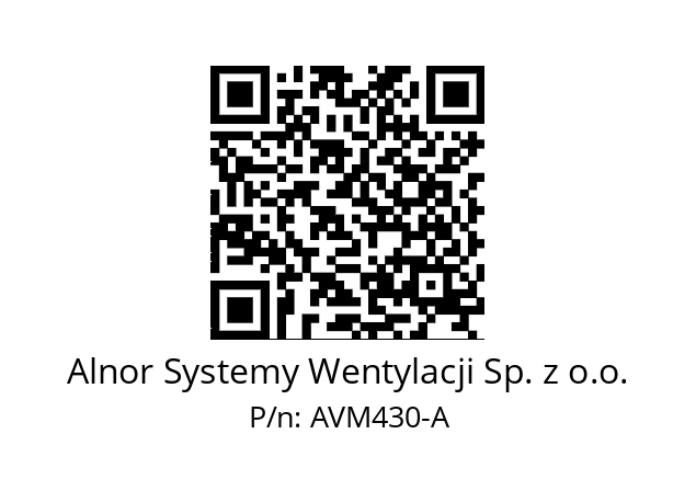   Alnor Systemy Wentylacji Sp. z o.o. AVM430-A