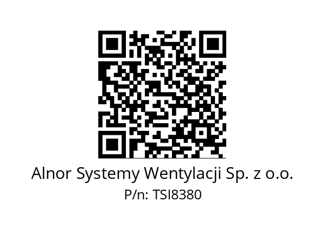   Alnor Systemy Wentylacji Sp. z o.o. TSI8380