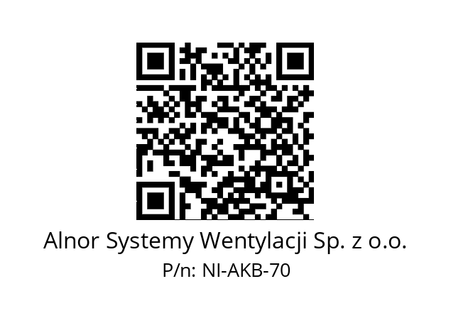   Alnor Systemy Wentylacji Sp. z o.o. NI-AKB-70