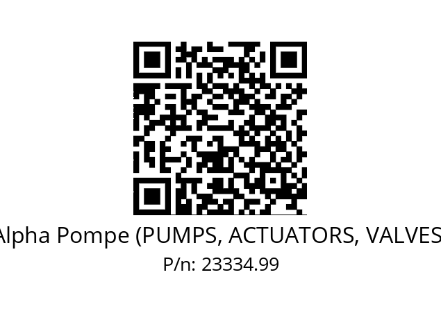   Alpha Pompe (PUMPS, ACTUATORS, VALVES) 23334.99