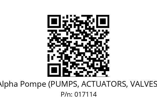   Alpha Pompe (PUMPS, ACTUATORS, VALVES) 017114