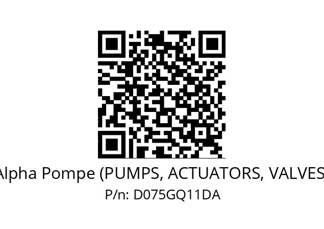   Alpha Pompe (PUMPS, ACTUATORS, VALVES) D075GQ11DA