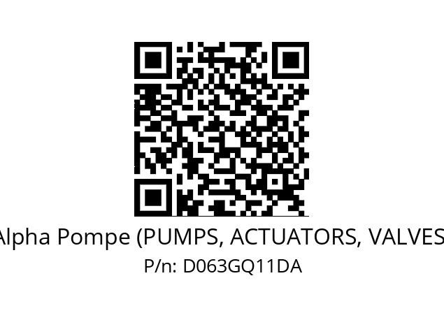   Alpha Pompe (PUMPS, ACTUATORS, VALVES) D063GQ11DA