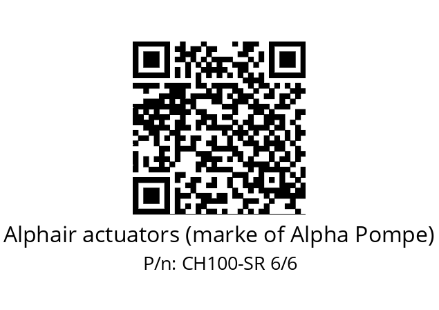   Alphair actuators (marke of Alpha Pompe) CH100-SR 6/6