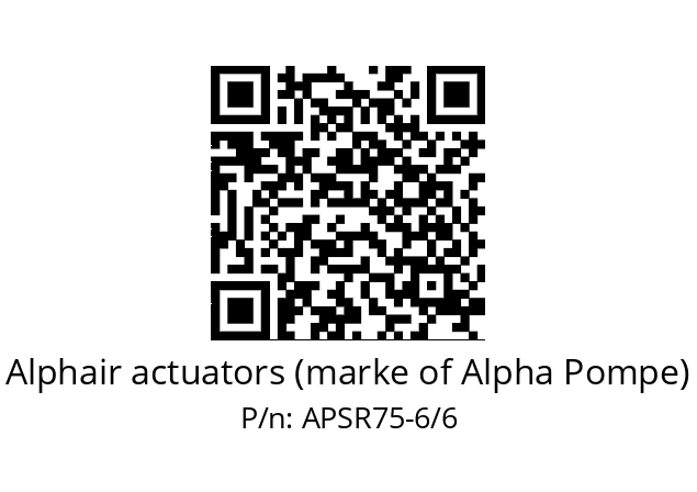   Alphair actuators (marke of Alpha Pompe) APSR75-6/6