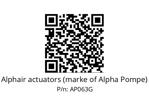   Alphair actuators (marke of Alpha Pompe) AP063G