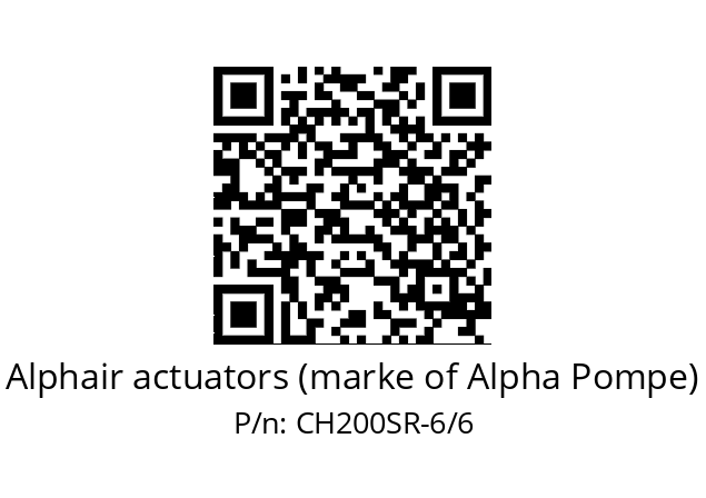   Alphair actuators (marke of Alpha Pompe) CH200SR-6/6