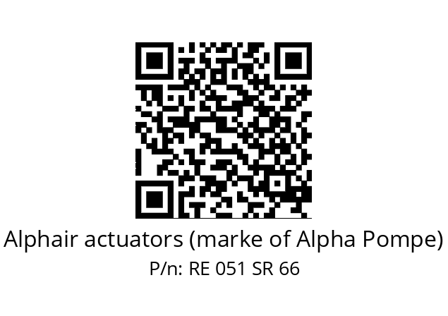   Alphair actuators (marke of Alpha Pompe) RE 051 SR 66