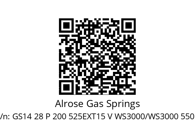   Alrose Gas Springs GS14 28 P 200 525EXT15 V WS3000/WS3000 550N