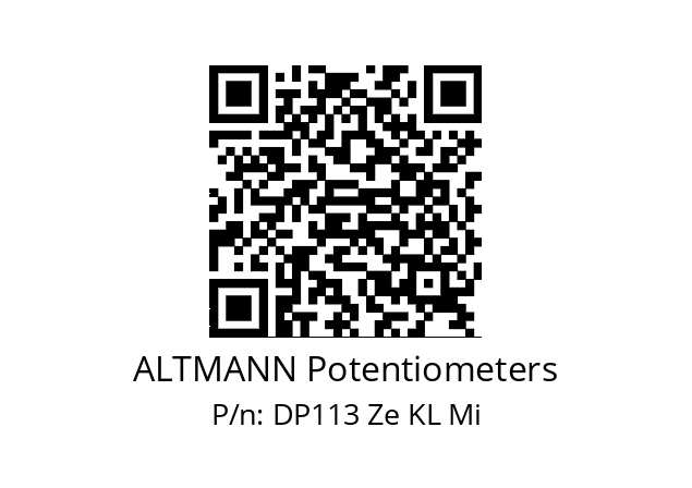   ALTMANN Potentiometers DP113 Ze KL Mi