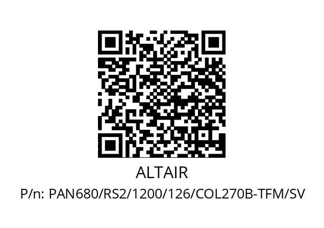   ALTAIR PAN680/RS2/1200/126/COL270B-TFM/SV