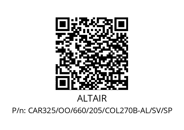   ALTAIR CAR325/OO/660/205/COL270B-AL/SV/SP