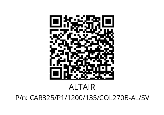   ALTAIR CAR325/P1/1200/135/COL270B-AL/SV