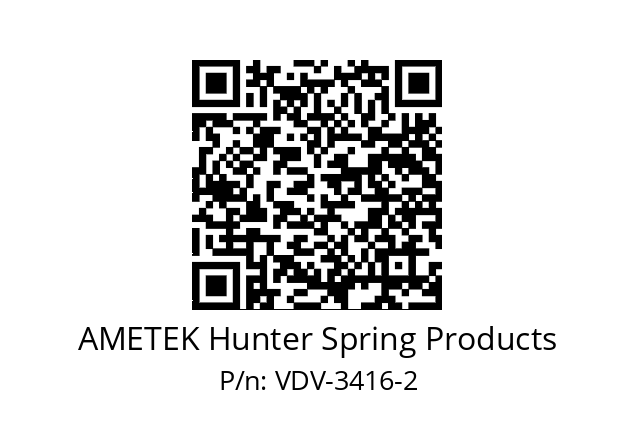   AMETEK Hunter Spring Products VDV-3416-2