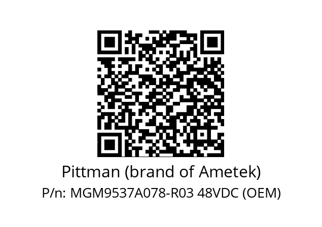   Pittman (brand of Ametek) MGM9537A078-R03 48VDC (OEM)