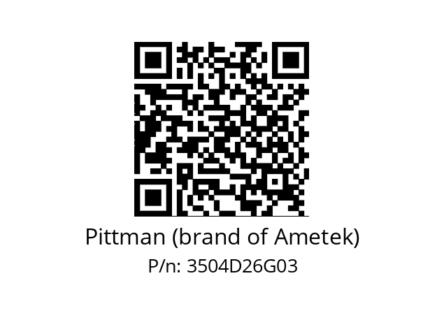   Pittman (brand of Ametek) 3504D26G03