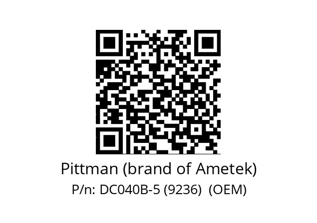   Pittman (brand of Ametek) DC040B-5 (9236)  (OEM)