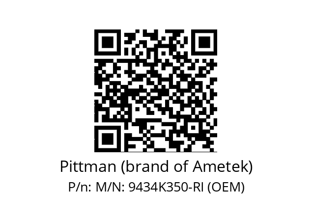   Pittman (brand of Ametek) M/N: 9434K350-RI (OEM)