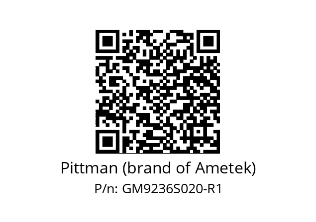  921-3750 Pittman (brand of Ametek) GM9236S020-R1