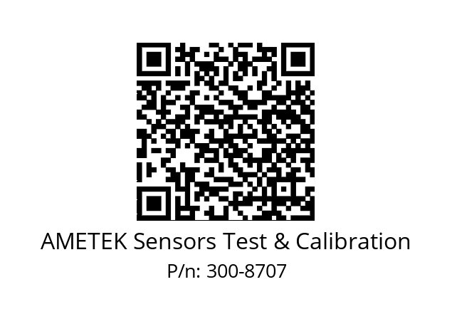   AMETEK Sensors Test & Calibration 300-8707