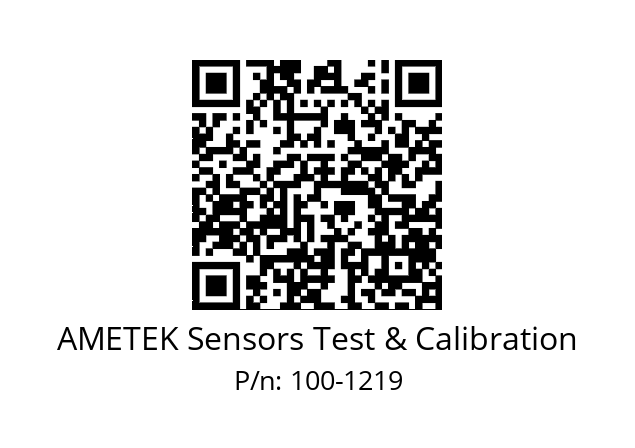   AMETEK Sensors Test & Calibration 100-1219