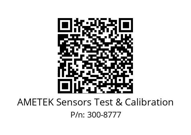   AMETEK Sensors Test & Calibration 300-8777