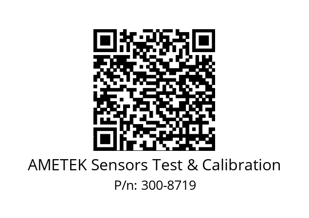   AMETEK Sensors Test & Calibration 300-8719