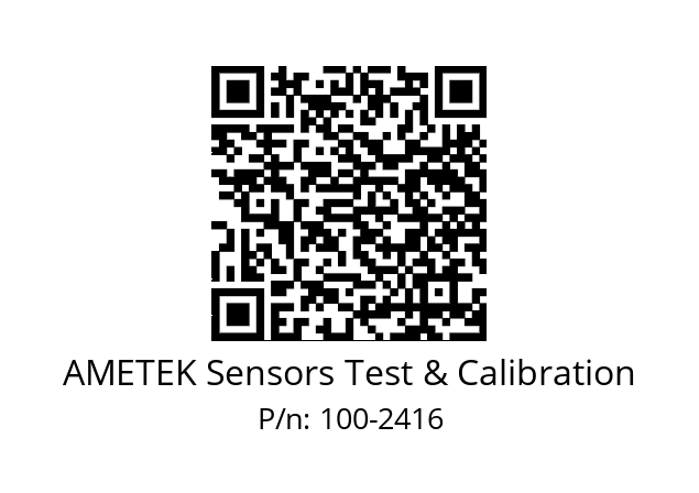   AMETEK Sensors Test & Calibration 100-2416