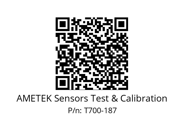   AMETEK Sensors Test & Calibration T700-187