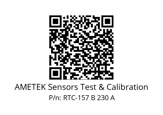   AMETEK Sensors Test & Calibration RTC-157 B 230 A