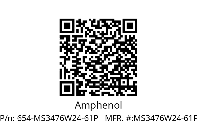   Amphenol 654-MS3476W24-61P   MFR. #:MS3476W24-61P