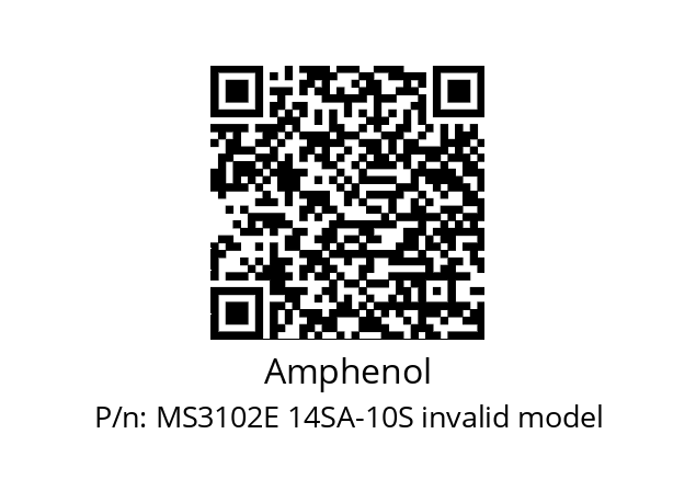   Amphenol MS3102E 14SA-10S invalid model