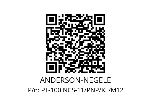   ANDERSON-NEGELE PT-100 NCS-11/PNP/KF/M12