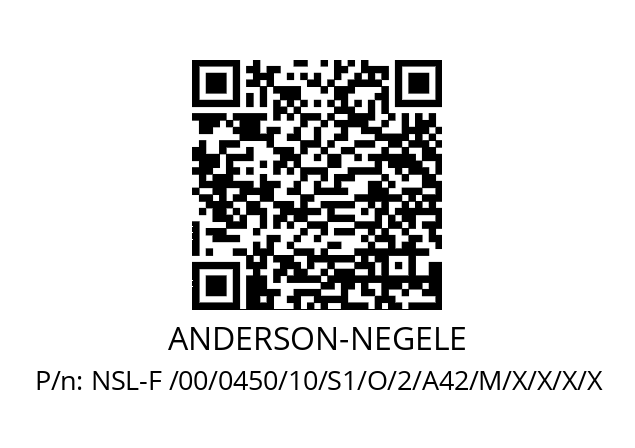   ANDERSON-NEGELE NSL-F /00/0450/10/S1/O/2/A42/M/X/X/X/X