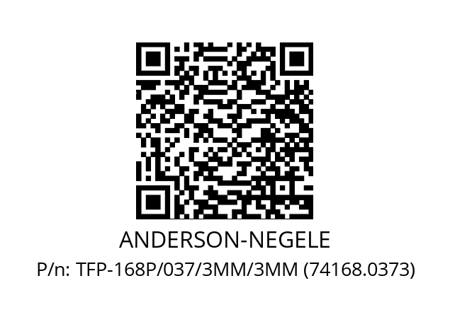   ANDERSON-NEGELE TFP-168P/037/3MM/3MM (74168.0373)