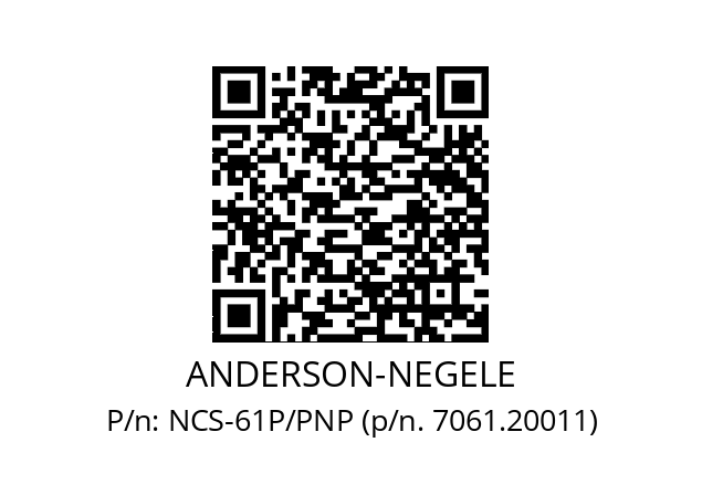   ANDERSON-NEGELE NCS-61P/PNP (p/n. 7061.20011)