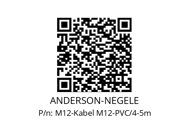   ANDERSON-NEGELE M12-Kabel M12-PVC/4-5m