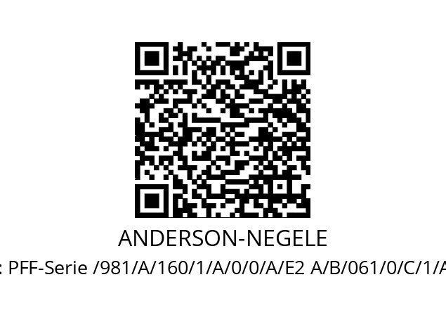   ANDERSON-NEGELE PFF-Serie /981/A/160/1/A/0/0/A/E2 A/B/061/0/C/1/A/64