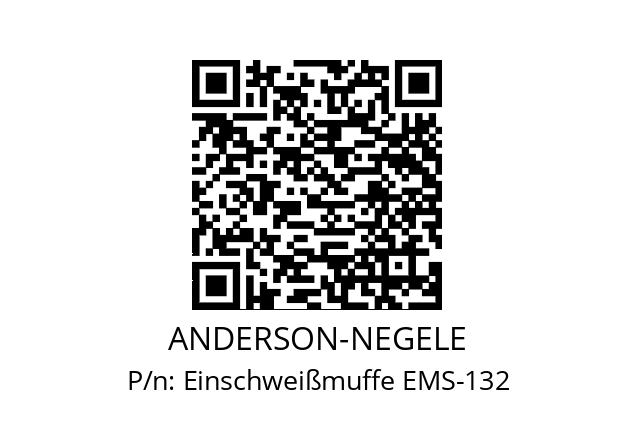   ANDERSON-NEGELE Einschweißmuffe EMS-132