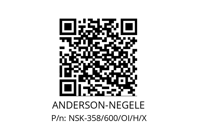   ANDERSON-NEGELE NSK-358/600/OI/H/X