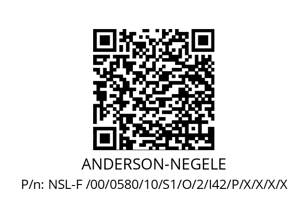   ANDERSON-NEGELE NSL-F /00/0580/10/S1/O/2/I42/P/X/X/X/X