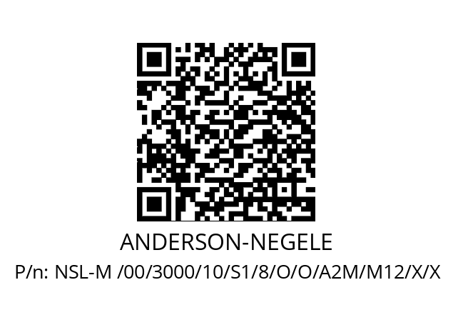   ANDERSON-NEGELE NSL-M /00/3000/10/S1/8/O/O/A2M/M12/X/X