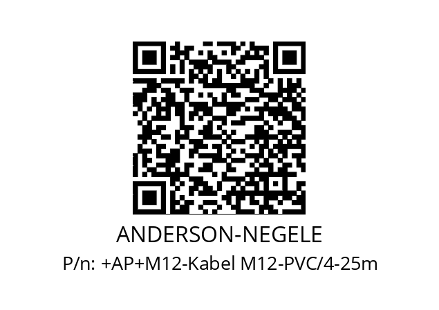   ANDERSON-NEGELE +AP+M12-Kabel M12-PVC/4-25m