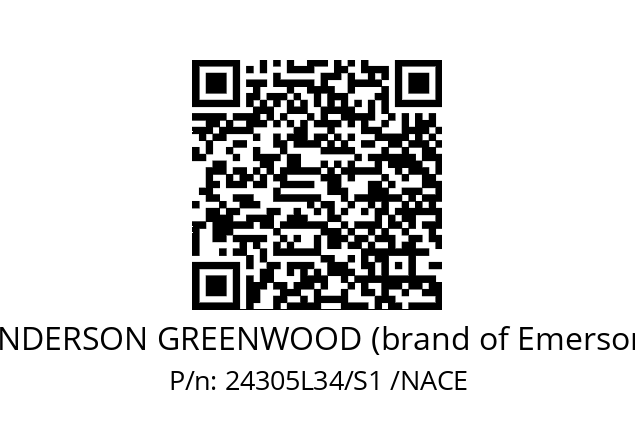   ANDERSON GREENWOOD (brand of Emerson) 24305L34/S1 /NACE