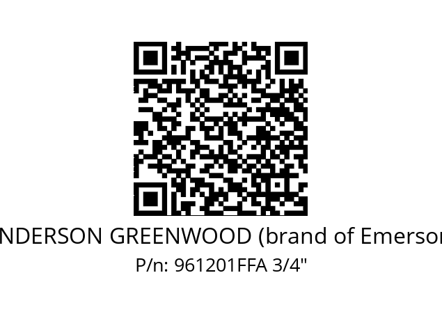   ANDERSON GREENWOOD (brand of Emerson) 961201FFA 3/4"